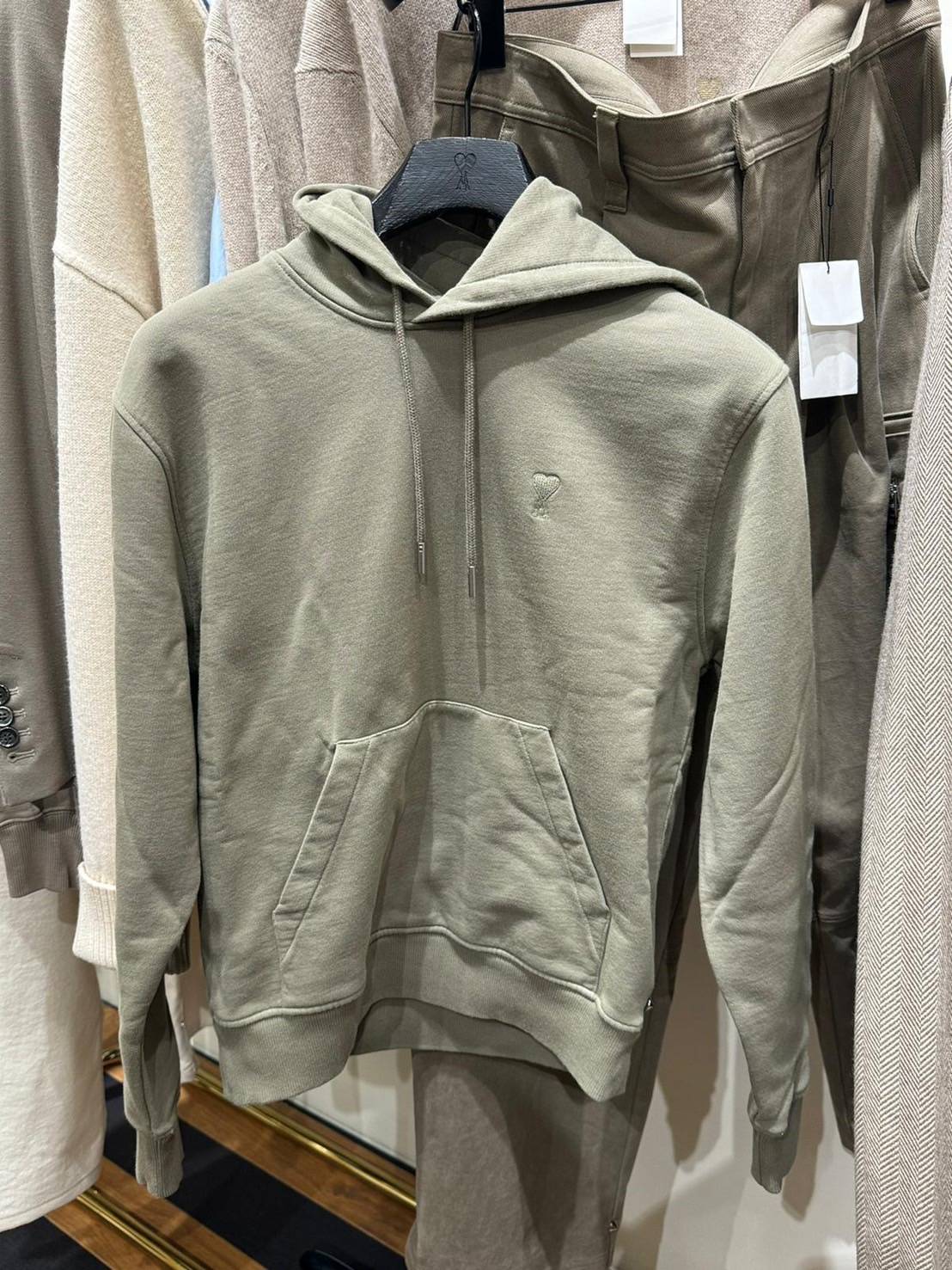 Ami Paris 男士綠色愛心連帽衫