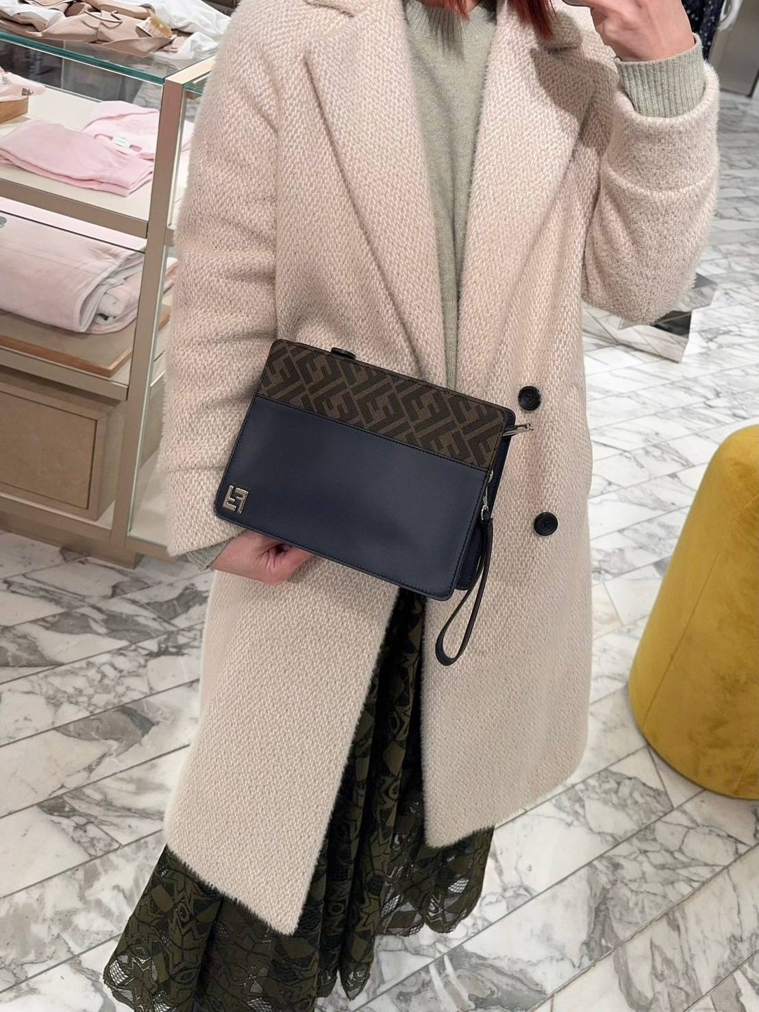 Fendi Zucca 小牛皮經典字母印花手拿包