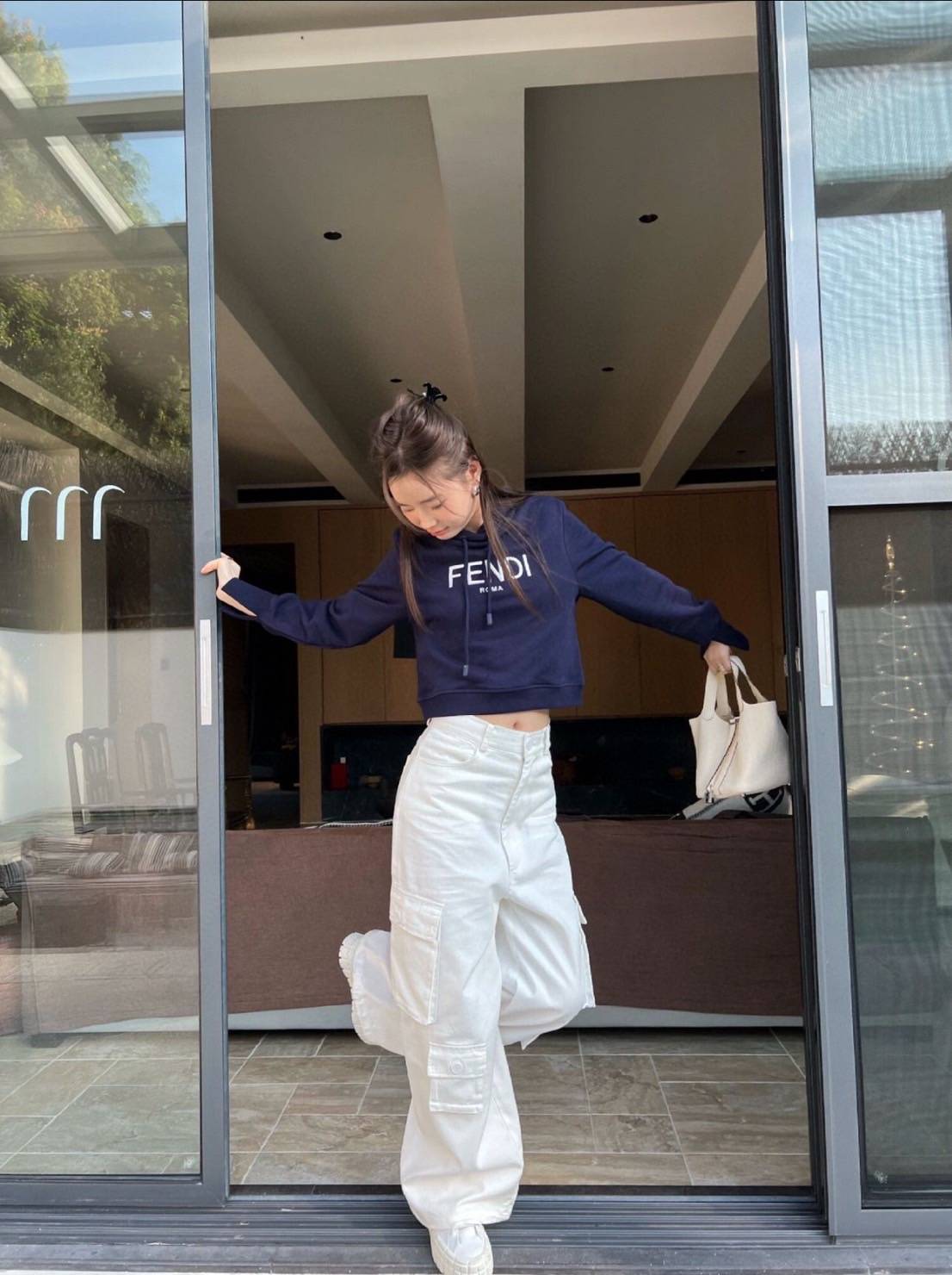 FENDI 深藍色連帽上衣
