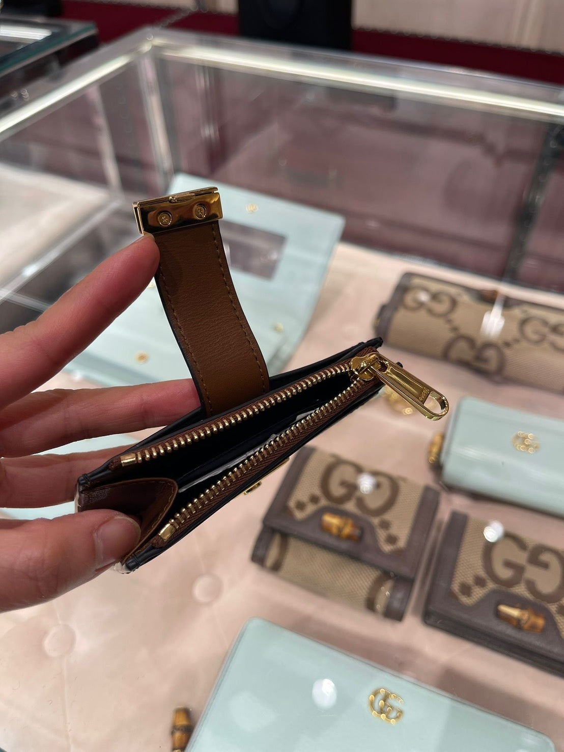 Gucci Padlock 帆布金屬鎖錢包