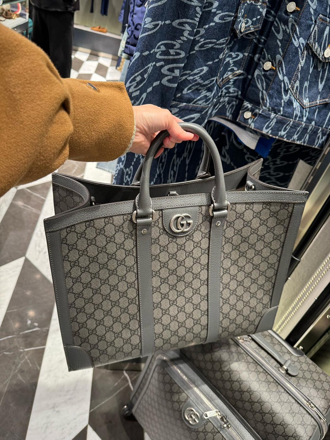 GUCCI GG Supreme Gucci Ophidia 大號手提包