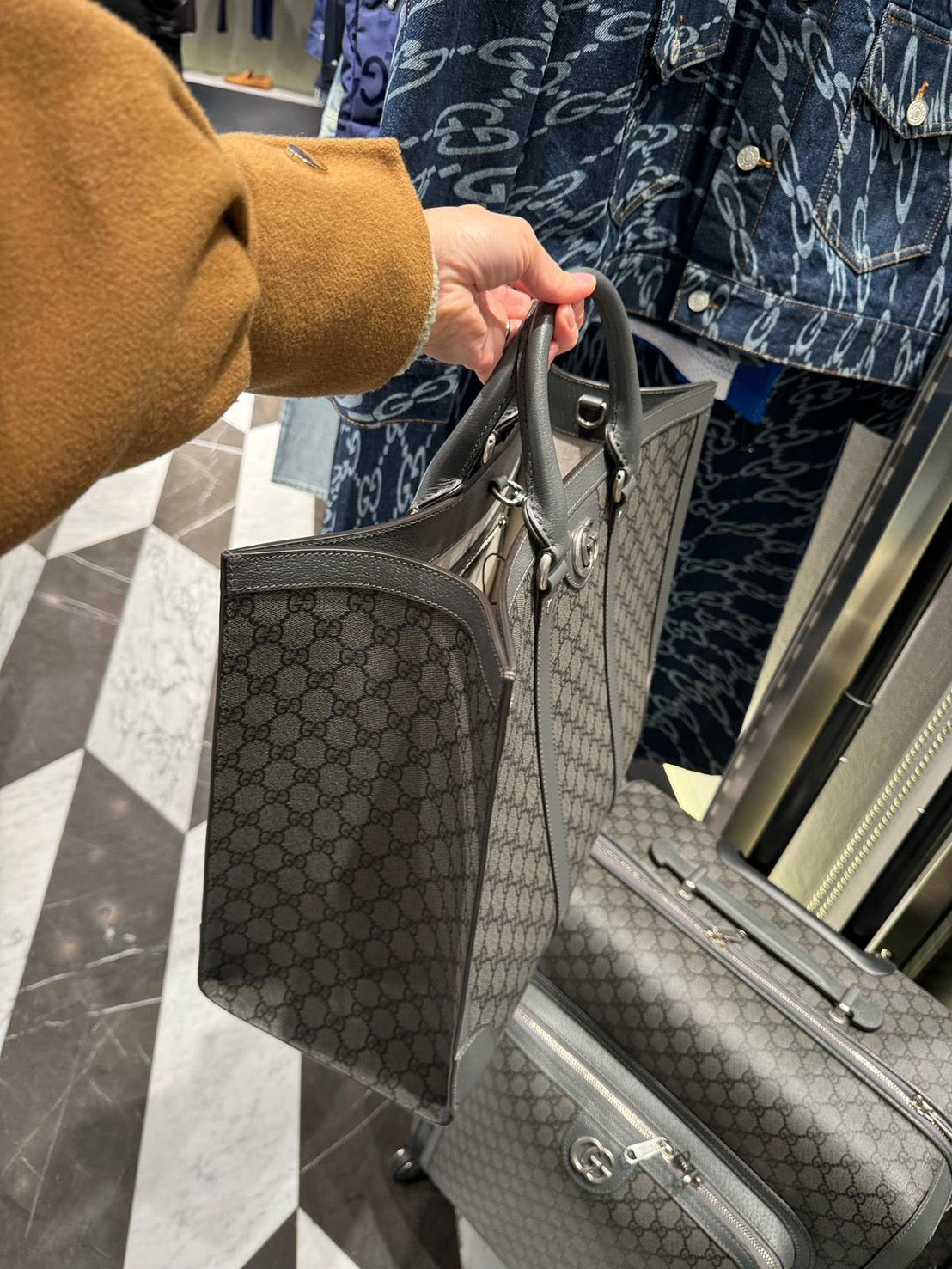 GUCCI GG Supreme Gucci Ophidia 大號手提包