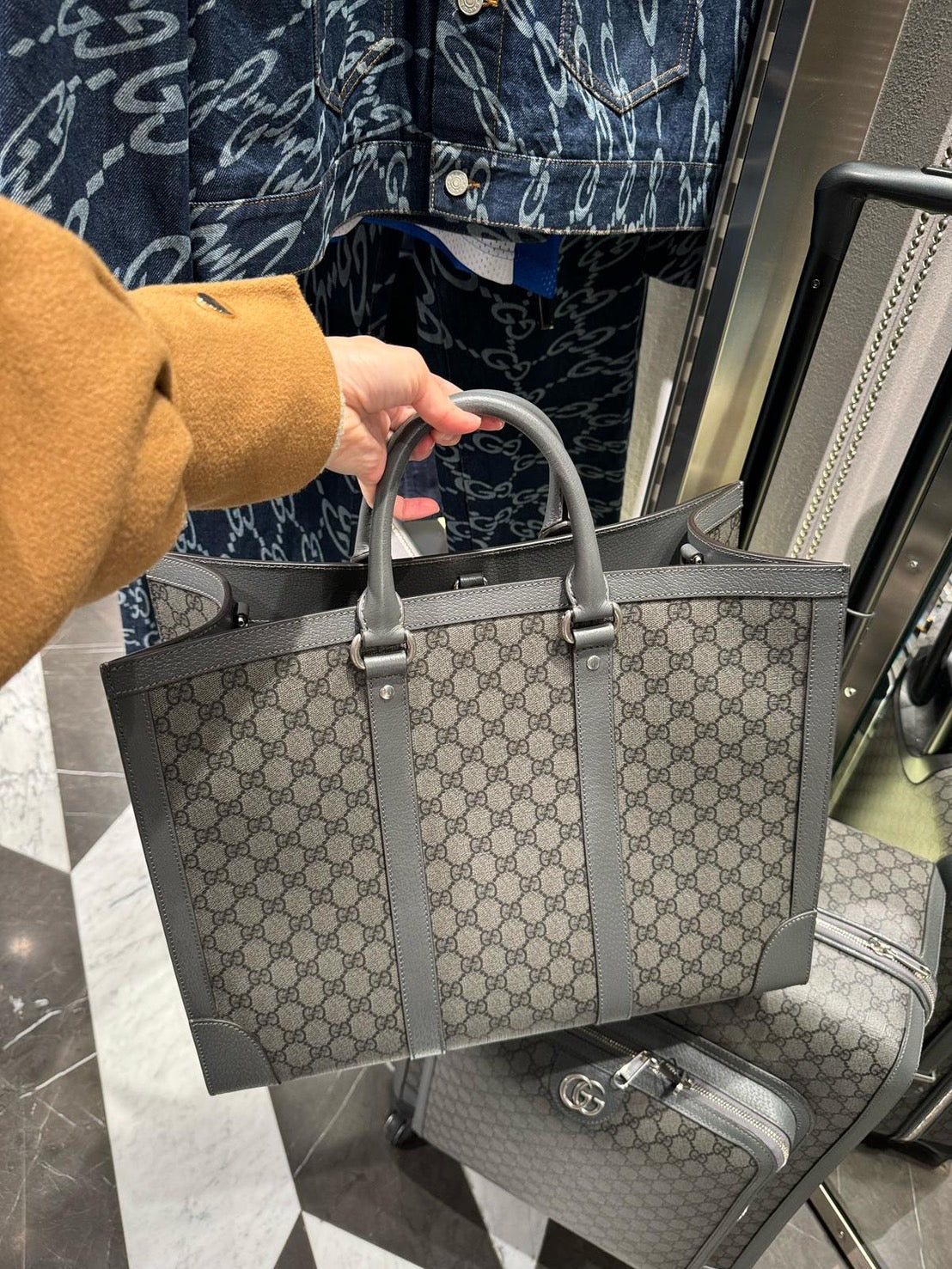 GUCCI GG Supreme Gucci Ophidia 大號手提包