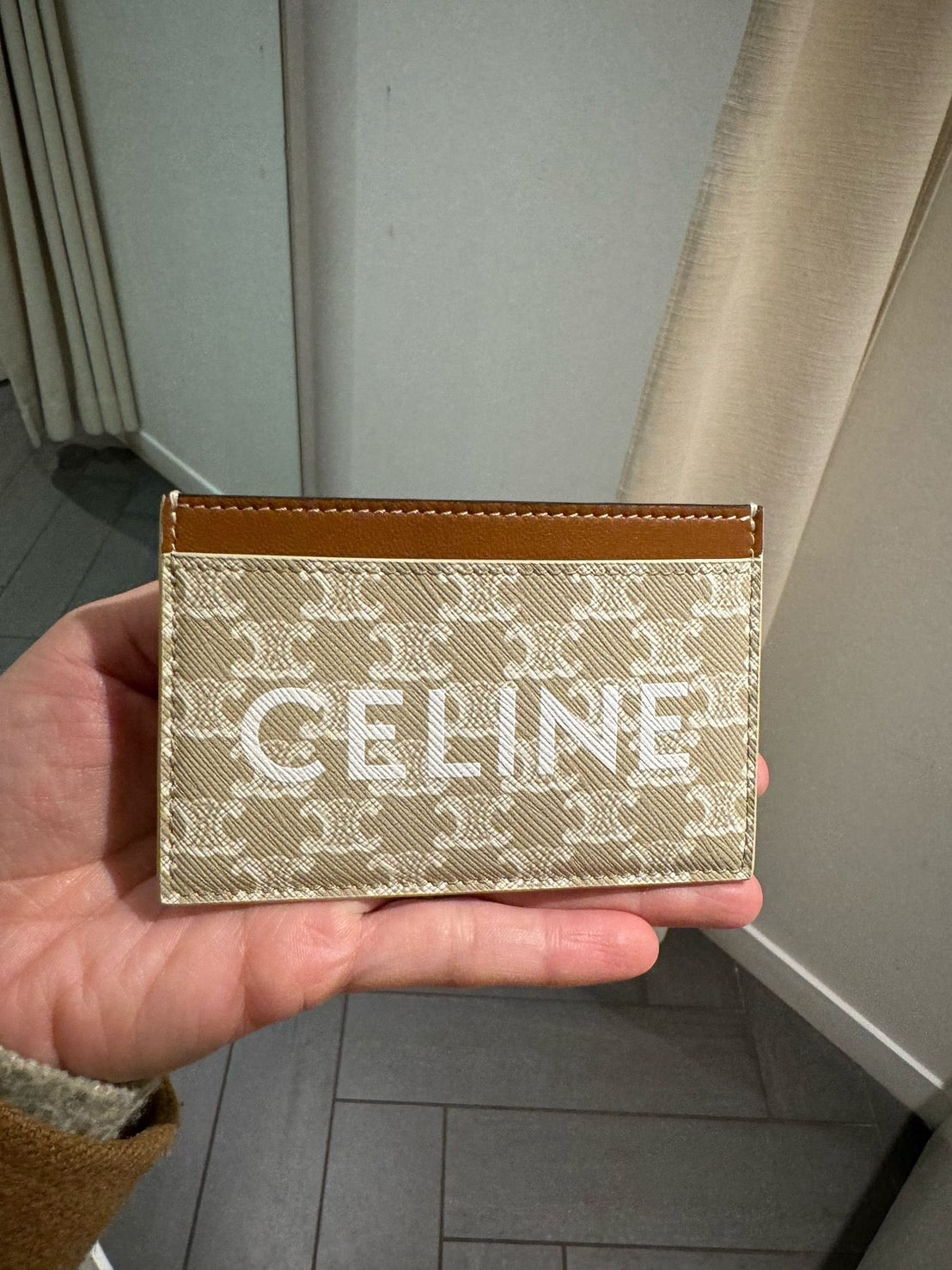 Celine Triomphe 帆布印花設計的卡包