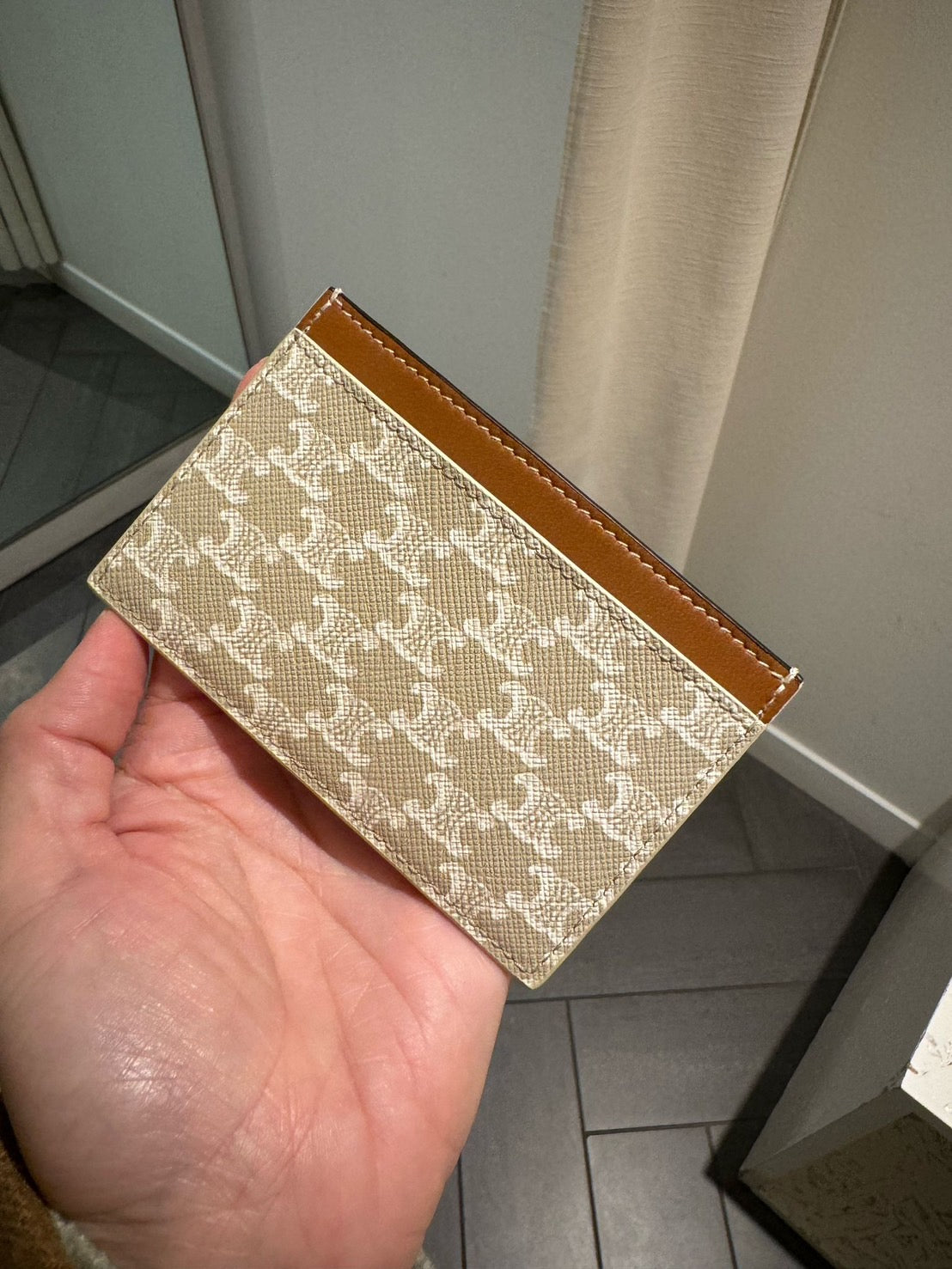 Celine Triomphe 帆布印花設計的卡包