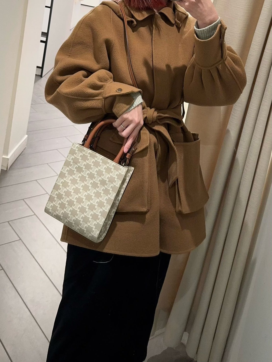 Celine Triomphe 塗層帆布垂直托特包