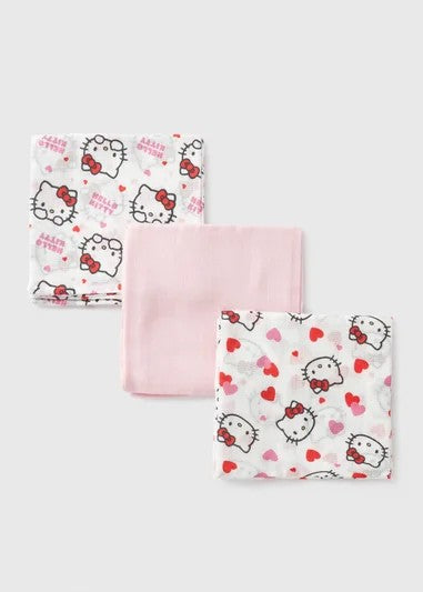 Hello Kitty 紗布巾*3