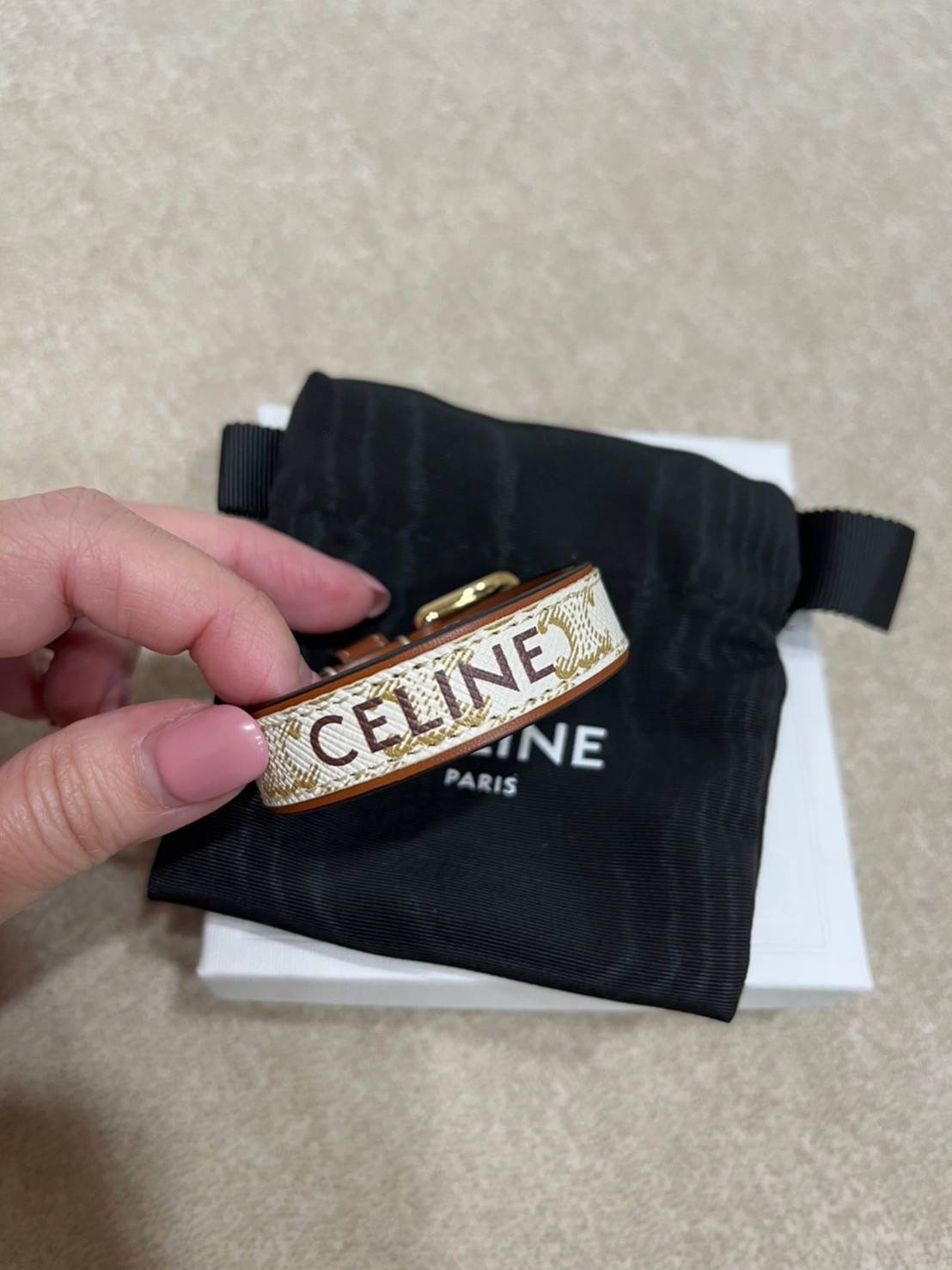 Celine Triomphe 帆布皮革手鍊