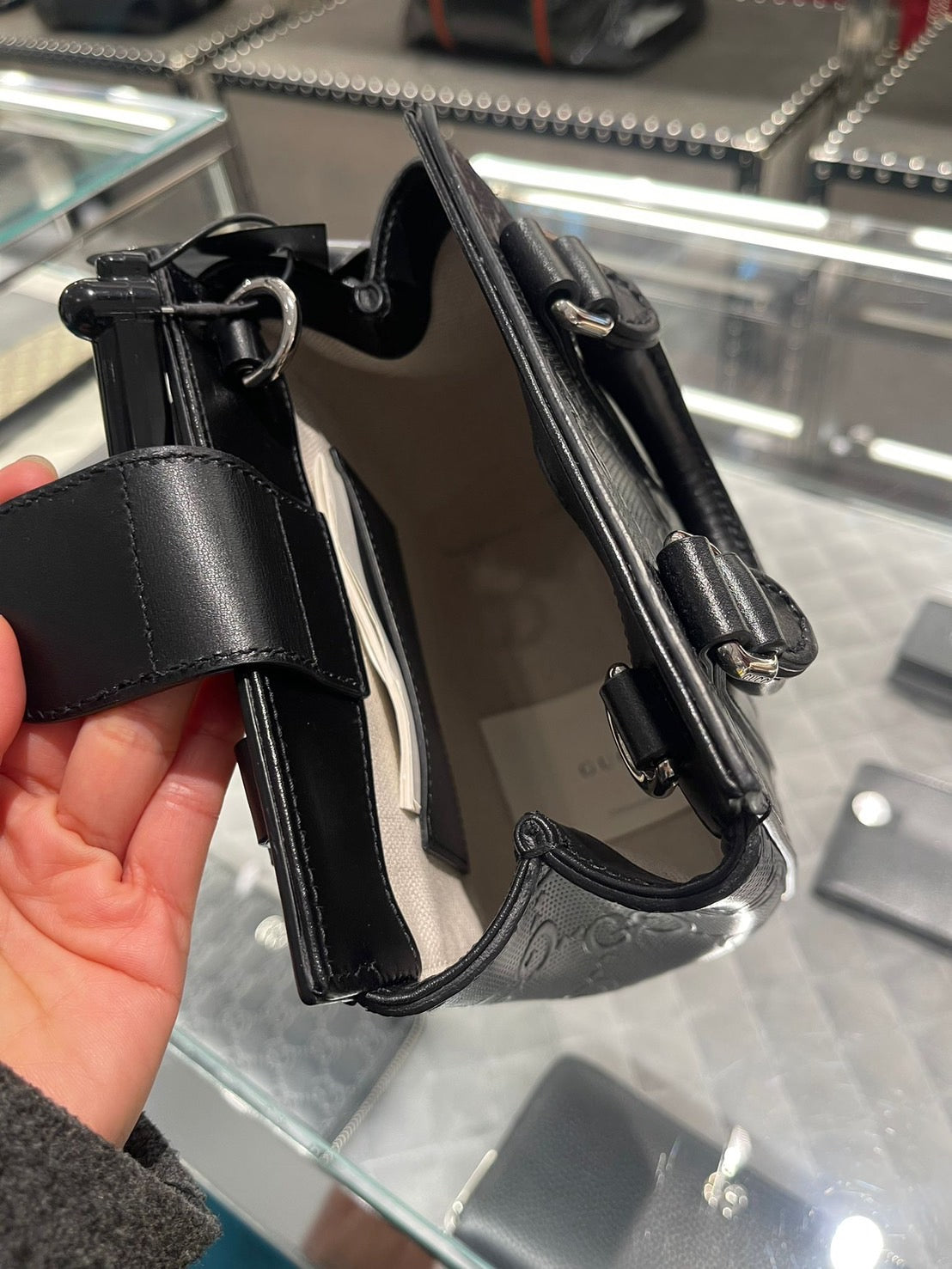 GUCCI 壓花迷你托特包