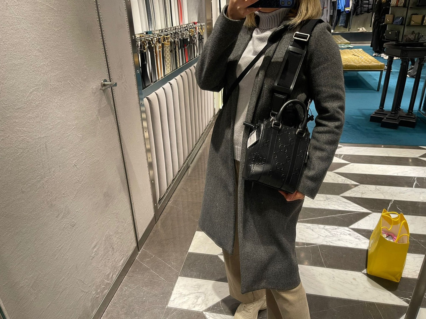 GUCCI 壓花迷你托特包