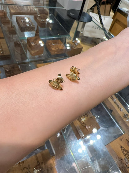 Swarovski 施華洛世奇金色土星耳環