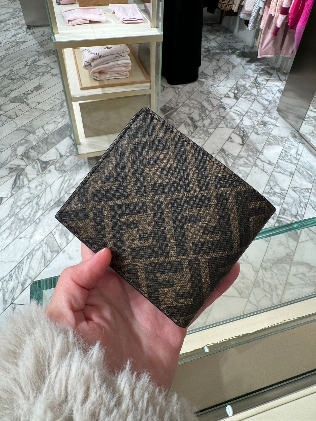 Fendi FF Monogram 黃色男士皮夾